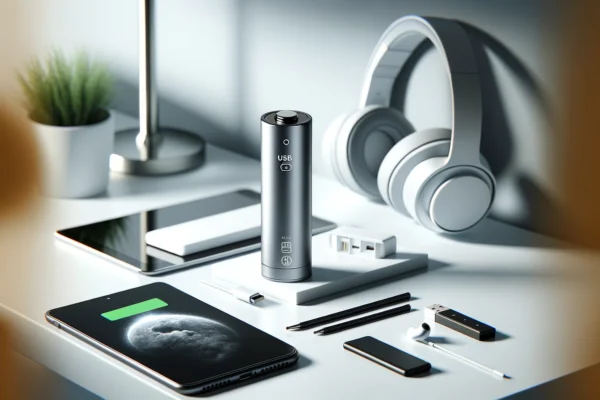 Dall·e 2024 12 28 08.56.36 A Clean And Modern Feature Image Showcasing A Usb C Rechargeable Aa Battery In A Sleek And Min...